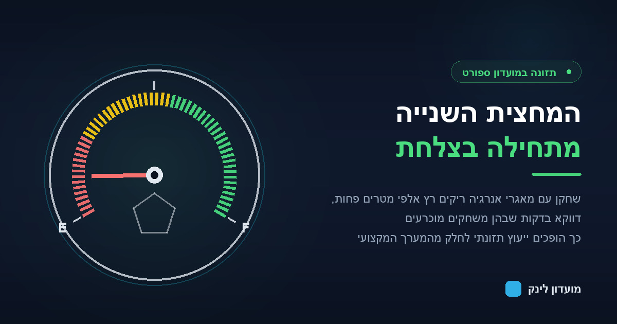 מד דלק בצורת כדורגל המסמל את מאגרי האנרגיה של שחקן לפני משחק
