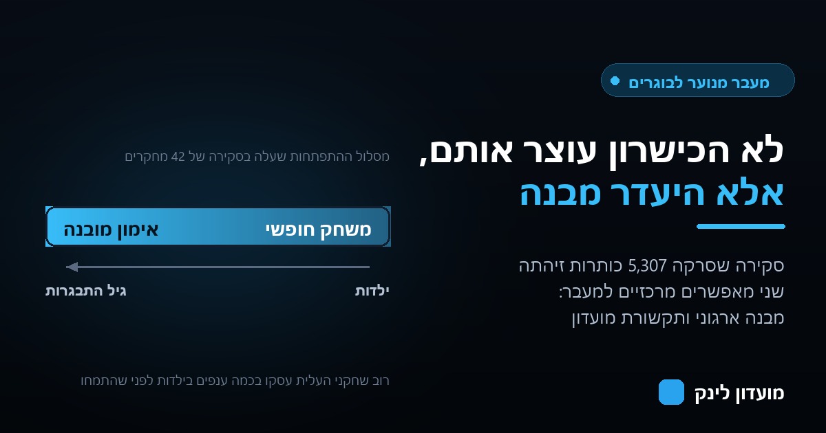 מסלול ההתפתחות של שחקני עלית, ממשחק חופשי בילדות לאימון מובנה בגיל ההתבגרות